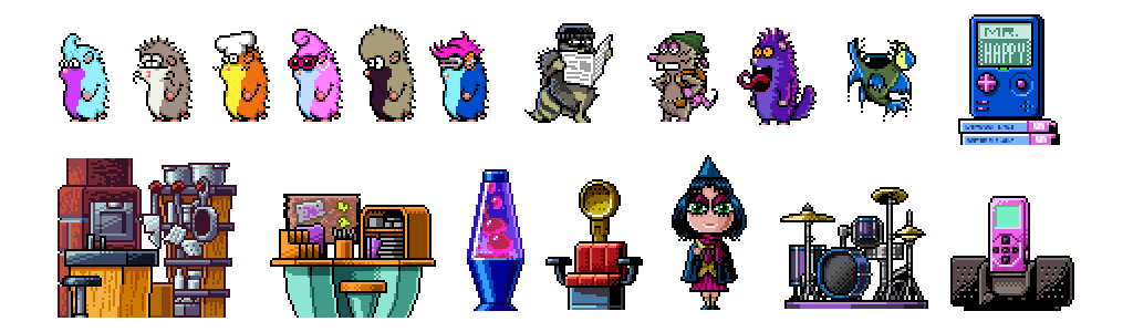 Corey Annis - Portfolio - Hamster Mansion - Pixel Art - Characters - Sprites